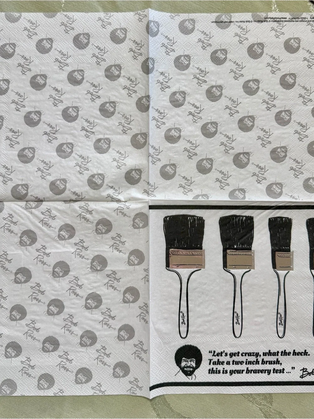 Bob Ross Classic Napkins – 11 Count – Metallic Foil – Craft Journal Decoupage